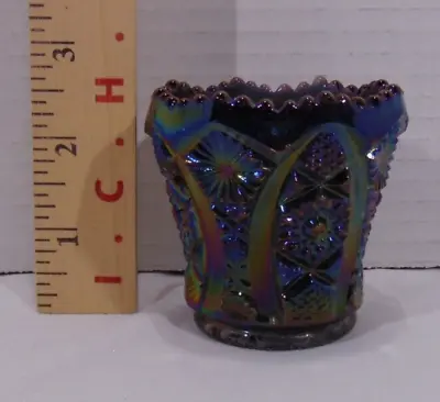 Vintage Imperial Glass Hob Star &Arches Amethyst Smoke Carnival Toothpick Holder • $5