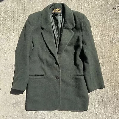 Vintage Women’s Eddie Bauer Wool Pea Coat Size Small Green Winter Two-Button • $29.99