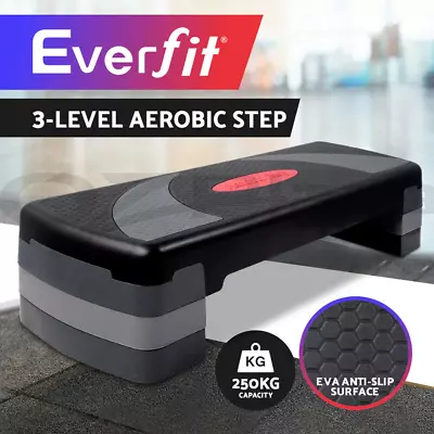 Everfit 3 Level Aerobic Step Exercise Stepper 78cm Gym Home Fitness • $42.90