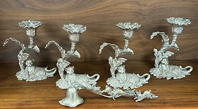 Lot Of Arthur Court Leopard Candle Holders Candlesticks & Snuffer • $149