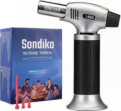 Sondiko Butane Torch S400 Refillable Kitchen Lighter Fit All Butane Tanks Blow • $24.90