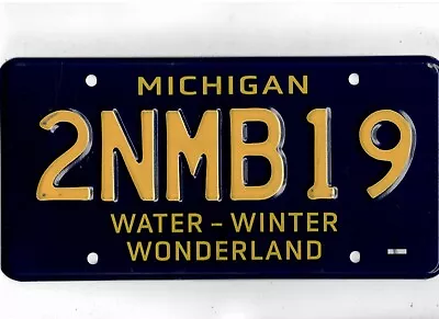 MICHIGAN License Plate  2NMB19  ***MINT***WATER-WINTER WONDERLAND SPECIALTY* • $12.50