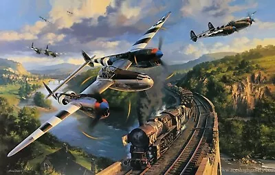 Lightning Encounter By Nicolas Trudgian Signed By Four D-Day P-38 Pilots • $245