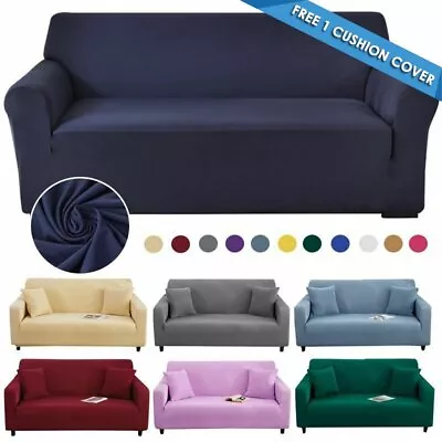 Form Fitted Stretch Couch Cover Sofa Cover Sofa Slip Covers Slipcovers All Seat • $9.99