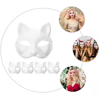 10/5PCS Therian Mask Masquerade Masks For Paper Blank Mask Blank Cat Masks UK • £6.69