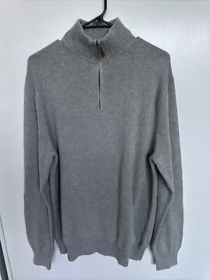 J Crew Men’s Large Gray Mock Turtleneck 1/4 Zip Cotton Cashmere Cotton • $27.99