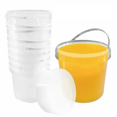 128oz Clear Plastic Bucket With Lid And Handle Food Grade Freezer Microwave Safe • $23.95