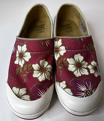 Dansko Vegan Clogs Shoes Slip On Volley Floral Rose Red Pink White Size 40 10  • $22.99