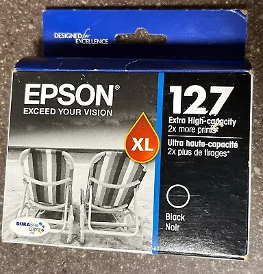 Epson T127120 127XL Black Ink Genuine New OEM Sealed Box 12/2019 • $34