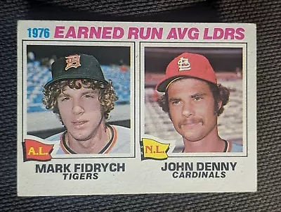 1977 Topps Set Break #7 MLB ERA Leaders (Fidrych/Denny) Baseball Card-EX • $0.79