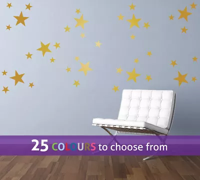 MIXED Size 1.5 - 2 - 4 Inch STARS Pack Of 40 Wall Art Sticker Decal Baby Nursery • £6.10