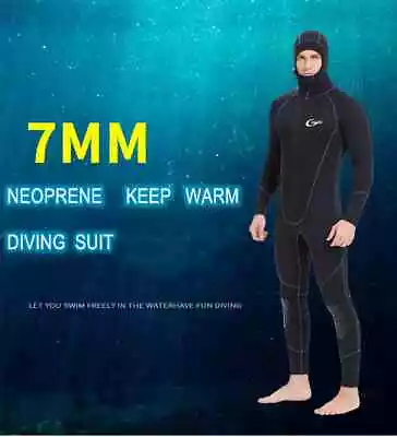 7MM Neoprene Adults Keep Warm Full Body Snorkeling WetSuit Hooded Scuba Surfing • $304.51