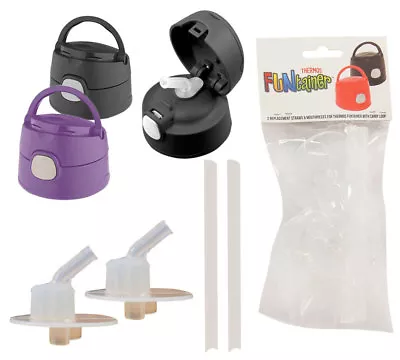 $16.69 • Buy THERMOS Funtainer 2 Replacement Straws & Mouthpieces Set For Lids W/ Carry Loop