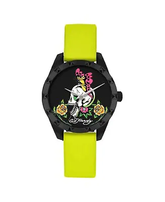 Ed Hardy Ladies Black/Lime Plain Watch Analog • $24.99
