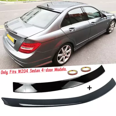 For Mercedes C Class W204 Gloss Black Rear Window Roof Visor +trunk Spoiler Wing • $125.98