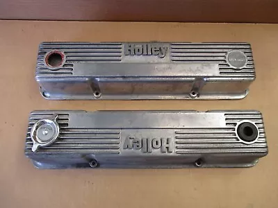 Vintage HOLLEY 140R-50B Aluminum Valve Covers!  Chevy 327 350 283 302 • $99.99