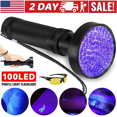 UV Ultraviolet Light 100 LED Flashlight BlackLight 395nM Inspection Lamp Torch • $12.89