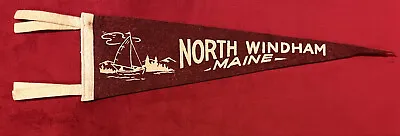 Vintage North Windham Maine 11.5 Inch Pennant Sailboat Graphic • $29.99