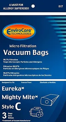 Envirocare Vac Bags For Eureka Mighty Mite Style C 3000 And 3100 Series 817-9 • $9.28