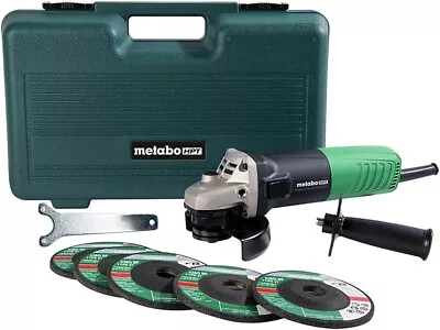 Compact 4-1/2  Angle Grinder With 5 Grinding Wheels & Hard Case 6.2-Amp Motor • $43.99