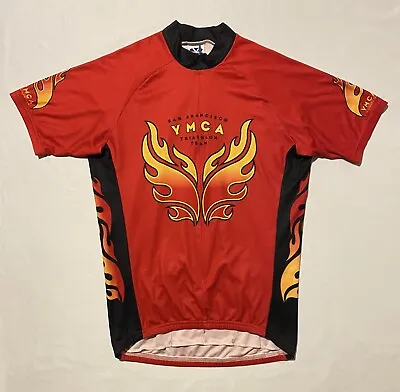 Voler San Francisco YMCA Triathlon Team 3/4 Zip Men's Cycling Jersey M Made USA • $27