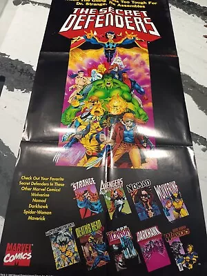 1992 The Secret Defenders  Promo Poster 34.5x17  Marvel Comics Free Ship! T311 • $24