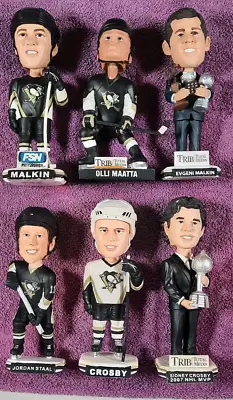 Pittsburgh Penguins 6 (SIX) Bobble Heads USED Sid (2)  Geno (2) Ollie Staal! • $150