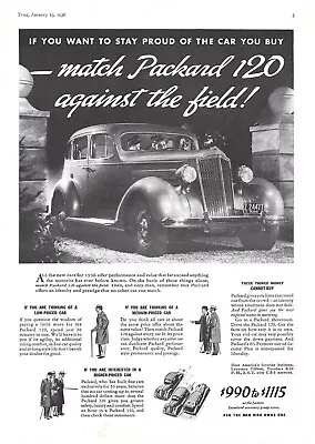 1936 Packard 120 Match Against The Field! Vintage Magazine Print Ad/Poster • $13.90