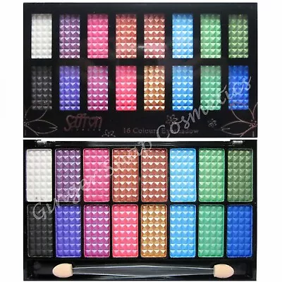 £5.99 • Buy Saffron 16pc Shimmer Powder Eye Shadow Palette Set Kit Gift White Pink Mint Blue