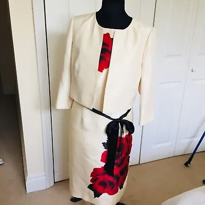 £75 • Buy Jacques Vert  dress And Jacket Size 16 Worn Once & Co-ordinating Hat