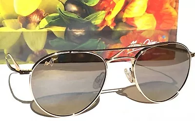 NEW Maui Jim Pisces Gold Polarized Sunglass Titanium Brown Len Aviator H548N-16# • $148