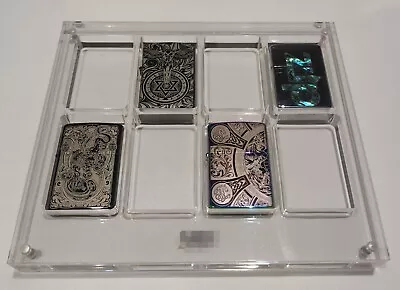 8 Grids Crystal Acrylic Magnetic Display Frame Storage Case For Zippo Lighters • $101.15