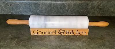 Vintage Gourmet Kitchen Marble Rolling Pin With Stand • $14.99