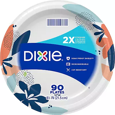 Dixie Medium Paper Plates 8.5 Inch 204 Count 2X Stronger* Microwave-Safe So • $9.47
