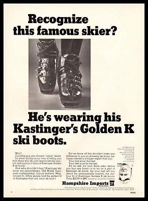 1966 Cal Cantrell Ski Instructor Kastinger's Golden K Ski Boots Vintage Print Ad • $14.95