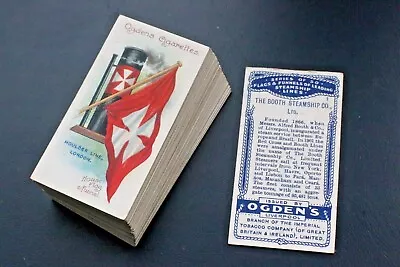 Flags & Funnels Of Leading Steamship Lines 1906  Ogdens Cigarette Cards Vg-ex • £4.25