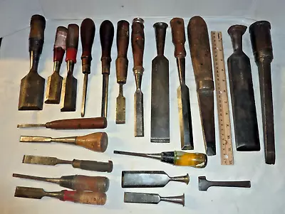 Vintage Chisels Lot Witherby Socket Chisel Stanley • $125