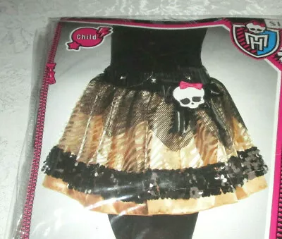 Child (Ages 4+) Monster High Metallic Gold & Black Tutu 12.5  From Elastic Waist • $16.99