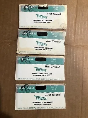 ( 4 PK) Vintage Thermo Green Label Welding Lens Welders 12H FREE SHIPPING • $34.95
