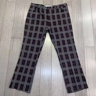 NEW Vtg 60s 70s Mens 40 32 Pants Polyester Black Plaid Disco Flare Leg Mod NOS • $134.87