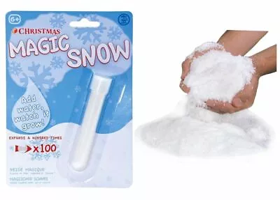 FAKE SNOW MAGIC POWDER ADD WATER Artificial Instant Xmas Decoration Fluffy UK[1] • £3.16