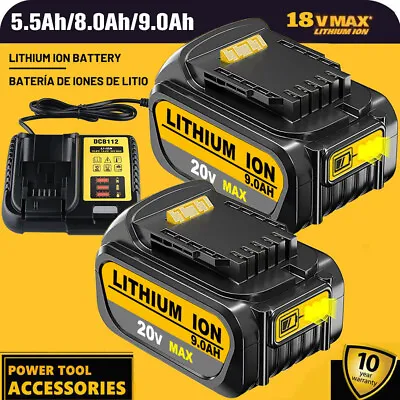 For Dewalt DCB184 18V 9Ah 8Ah Li-ion Slide Lithium Battery DCB182 DCB183 DCB200 • £30.89