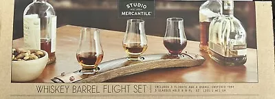 STUDIO MERCANTILE Whiskey Barrel Tasting Flight Set 4 Pieces • $23