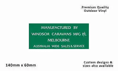 Windsor Caravans MFG Caravan Replacement Vinyl Decal Sticker • $19.95