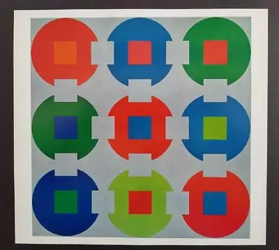 Victor Vasarely  0694-Opale-4  Mounted Offset Color Lithograph 1971 • $49