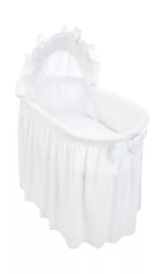 $204.57 • Buy Baby Doll Bedding Drake Linen Look Bassinet Skirt/Hood Cover, Blue