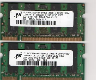 4GB 2x 2GB Kit Dell XPS M1210 M1330 M1530 M1710 M1730 M2010 DDR2 Laptop Memory  • $24.90