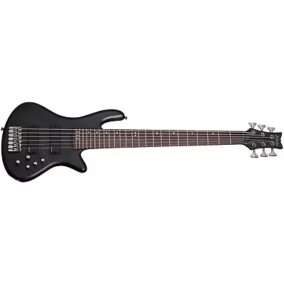 Schecter Stiletto Studio-6 See-Thru Black Satin 6-String Bass + FREE GIG BAG • $1049