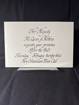 Mithras Queen After Ball Invitation Mardi Gras Krewe Favor New Orleans Carnival • $10