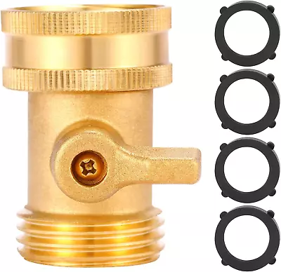 Water Hose Shut Off Valve Heavy Duty 3/4 Inch Solid Brass Garden Hose Connector • $10.49